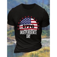 1776 T-Shirt Cross-Border European Size new2025 July Casual 234th Men's Large Size European American