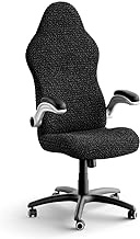 Office &amp; Gaming Chair Slipcover - Stretch Computer Desk Chair Cover with Zipper - Soft Polyester Fabric Slipcovers -1-Piece Form Fit Cover - Microfibra Collection - Black (Office Chair)