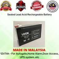 LOOK 12V7Ah Alarm Battery Autogate battery UPS Battery Door Access Battery Toys Car Battery 12V7Ah