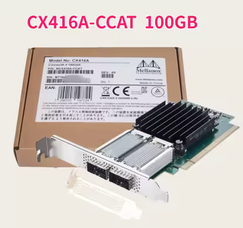Mellanox MCX416A-CCAT ConnectX-4EN network interface card, 100GbE dual port QSFP28, PCIe 3.0x16 netw