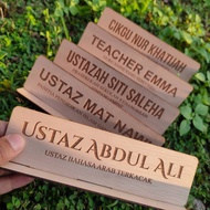 Table Top Name / Name Stand Plate / Tanda Nama Meja / Custom Name / Papan Tanda Nama Meja Ukir Kayu
