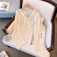 Bohemian Style V-neck Lace Cardigan - Lightweight Summer Outer Wear for Women 60325.11.12
