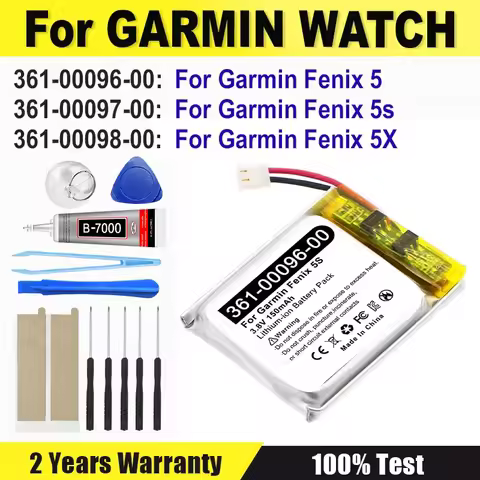 New Watch Battery 361-00097-00 361-00096-00 361-00098-00 For Garmin Fenix 5 Fenix 5S 5X Fenix 6 Repl