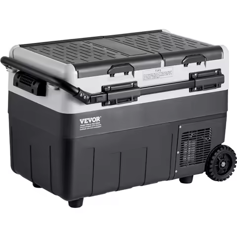 X40K Refrigerator 42.3 Qt Dual Storage Zones Car Fridge Electric Cooler with Telescopic Handle Porta