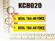 พวงกุญแจปัก กองทัพอากาศ สีเหลือง  KEYCHAIN ROYAL THAI AIR FORCE  เพื่อใช้ สะสม ของฝาก งาน สวยงาม / KCH020 DeeDee2Pakcom