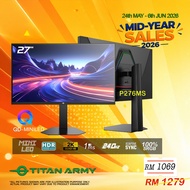TITAN ARMY 27” DyDs QD-MiniLED QHD 2K 275Hz OC 1ms Fast IPS HDR Rotatable 99%DCI-P3 Gaming Monitor (