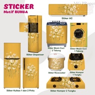MESIN MATA Sticker Sticker Fridge Stove Washing Machine 1 2 Door Eye Tube Rice Cooker Dispenser Ac Floral Motif Aesthetic Decoration