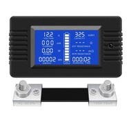 DC Multifunction Battery Monitor Meter LCD Display Digital Current Voltage Solar Power Meter Multimeter Ammeter Voltmeter(Widely Applied To 12V/24V/48V RV/Car Battery)