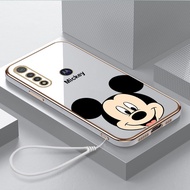 Motorola MOTO G30 G20 G10 G50 5G G60 G40F E7 Power Plus Edge E20 Stylish Mickey Mouse ยางฝาครอบโทรศัพท์ Glossy ไฟฟ้าชุบกันกระแทกปลอก