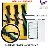 ( BELI 1 = 1 PASANG ) ONE PAIR TINGKAP BLACK NACO ALUMINIUM / BLACK WINDOW LOUVRE / SINGLE DOUBLE / 