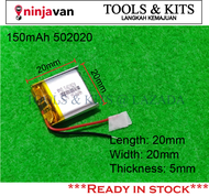 3.7V 150mAh 502020 Lipo Battery Rechargeable Battery for Tablet MP3 MP4 MP5 Bluetooth Receiver Speak