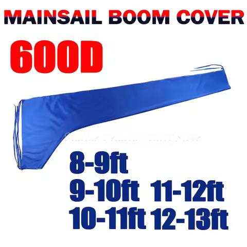 Blue 8-9ft 8-13ft Waterproof Sail Cover Boat Cover, Mainsail Boom Cover for 600D Oxford Cloth Sunsha