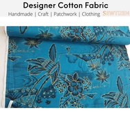 100% Premium Cotton Fabric Asian Scenery Design in Green Teal Color Sewing/Craft/Patchwork |Sewtizen