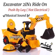 Children Ride On Excavator Bulldozer 2IN1 Jengkaut Mainan