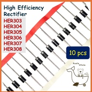 10PCS HER303 HER304 HER305 HER306 HER307 HER308 Fast Switching Rectifier Diode DO-27