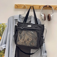 JIYAN2866 Y2K Harajuku Shoulder Pain Bag Clear Japanese Style Crossbody Bag Large Capacity High Scho