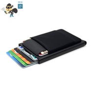 【Bestseller】 Aluminum Smart Wallet With Elasticity Back Pouch ID Holder Mini Wallet Automatic Pop up