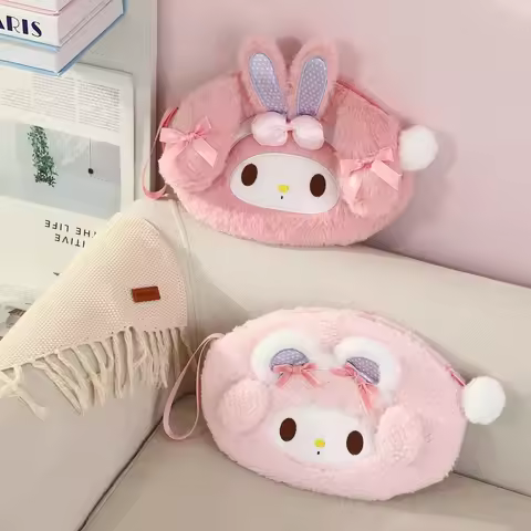 Lovely My Melody Handbag Kawaii My Sweet Piano Makeup Bag for Girls Student Fashion Travel Cosmetic 