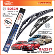 Proton Saga BLM / FL / FLX / VVT Car Windshield Wiper Size 22" & 17" (1 Pair) Bosch Advantage BA2217