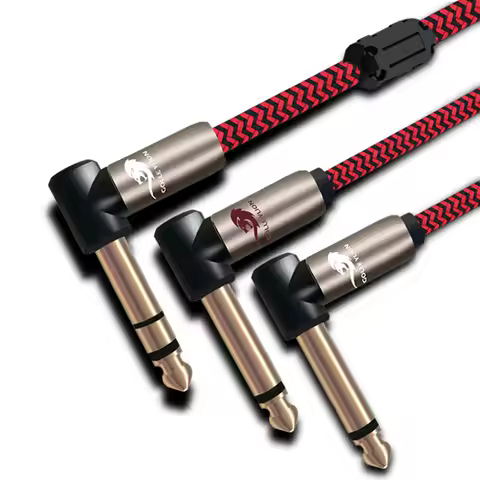 High Quality Stereo Male 6.35mm to Dual 6.5mm Audio Cable 6.35mm to 2x 6.35mm Male Mono Plug Cable F