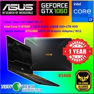 #1468 *Used ASUS TUF Gaming Laptop FX86F  Intel Core i7-8750H, Nvdia GTX 1060 16GB 128GBSSD 1TB HDD W11