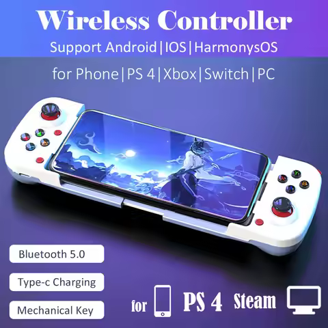 Wireless Game Controller D3 Stretchable Gamepad Bluetooth5.0 Gaming Joystick For PS4 Console Mobile