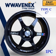 **1pc**Sport rim Type -c SSR 17" 17inch 4H100/114.3,5H100/113