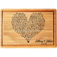 Personalized Cutting Board Wedding Heart Song Lyrics Couple Gifts - Anniversary Customized Romantic 