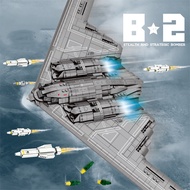 2063PCS B-2 Ghost Strategic Bomber Building Blocks Air Force Fighter Model Bricks Collection Display