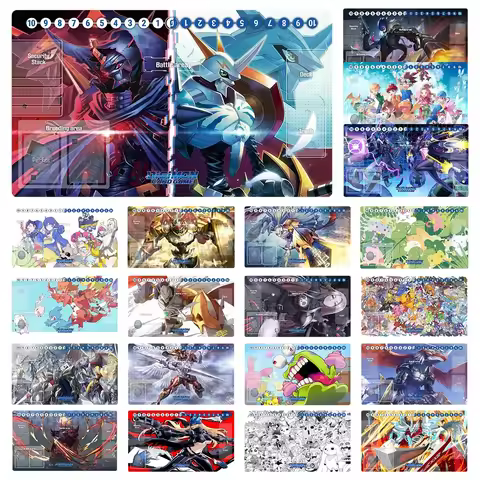 Digimon Playmat Omnimon Lady Devimon Beelzemon Imperialdramon Board Game Mat TCG CCG Trading Card Ga