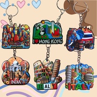 ohana INDIA ITALY Souvenir Keychain Landmark City Design