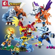 Senbao Building Blocks Digimon Hand-Made Mechanical Zombie Tyrannosaurus Beast Yagu Beast Model Asse