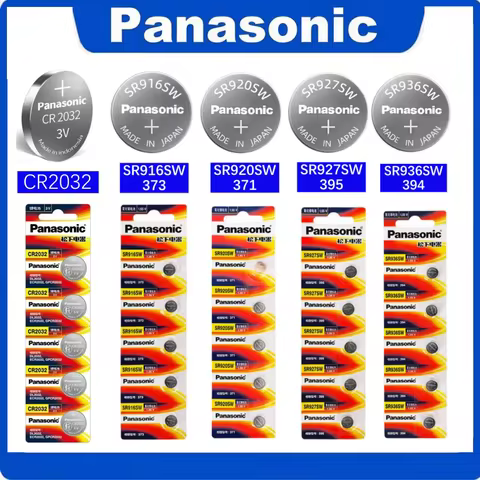 5Pcs Panasonic Original Battery SR916SW 373 SR920SW 371 SR927SW 395 SR936SW 394 CR2032 For Watch Cal