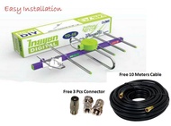 ANTENNA OUTDOOR ARIEL UHF TD-5E DIGITAL RG6 CABLE MYTV DVBT2 DIY MYFREEVIEW TULANG IKAN TD5E ANTENA