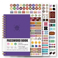1pc A6 Simple Password Book Hardcover, 93 Sheets Advanced Address Password Keeper With Email Days Re