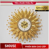 Deco Shouse Decorative Wall Clock DC666 large yellow apricot quartz with 3d floating hands