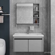LP-6 YU🥤Beauty under the moon Alumimum Bathroom Cabinet Mirror Cabinet Combination Modern Minimalist Wash Basin Bathroom