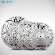 4 PCs/5 PCs Low Volume Cymbal Pack Mute Cymbal Stainless Steel Quiet Drum Cymbal Set Percussion Inst