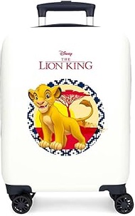 Joumma Lion King Cabin Suitcase White 33 x 50 x 20 cm Rigid ABS Side Combination Lock 28.4L 2kg 4 Do