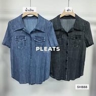 Pleated SHIRT Code SH888 Length 23.5 Inches-PLEATS BY MAMA