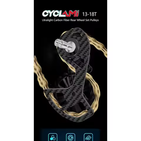 CYCLAMI UT Bike Ceramic Bearing Carbon Fiber Jockey Pulley Wheel Set Rear Derailleurs Guide For 105 