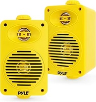 Pyle 3.5" 2-Way Waterproof Bluetooth Indoor/Outdoor Speaker – ½ High Compliance Polymer Tweeter, Com