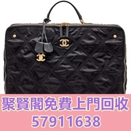 香奈兒黑色尼龍旅行包，金色五金配件，2022款 中古包，二手手袋，單肩包，斜挎包，水桶包，手提包，舊手袋， 名牌手袋，名牌包包，愛馬仕Hermès，路易威登LV， 香奈兒CHANEL，普拉達PRADA