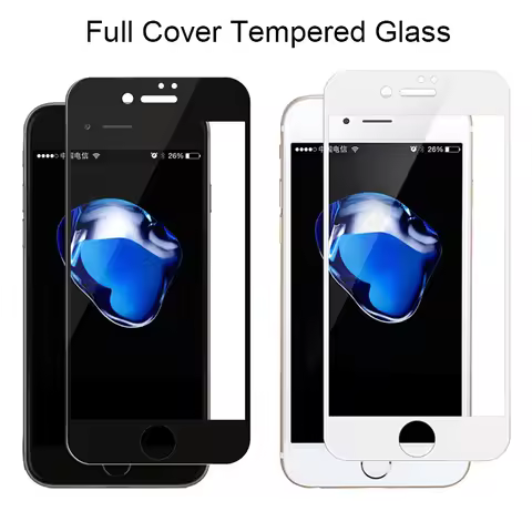 3Pcs Black White Screen Protector on the for iPhone 7 8 6 6S Plus Tempered Glass for iPhone SE 2020 