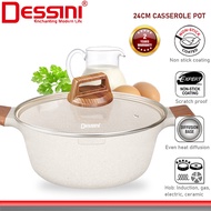 DESSINI ITALY 24CM Maifan Stone Casserole Induction Non Stick Pot Bowl Pan Cookware Tool PERIUK