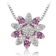 【yes99buy】飾品 水晶 奧地利水晶項鏈-雪蓮花（淡紫）