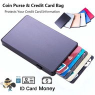 Anti-theft Men Smart Wallet Aluminum Single Box Slim RFID Fashion Mens Clutch Pop-up Push Button Mini Small Card Holder Card Case