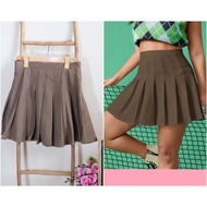 Preloved Pleated Brown Highwaist Skort Skirt and Short in One | Segunda Mano Shop - L-22