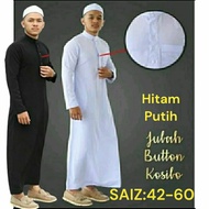 🌹JUBAH LELAKI IMAM /TAHFIZ KAIN KOSIBO BUTANG  SAIZ (42-60) PUTIH /HITAM 🌹