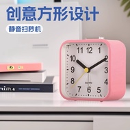 Clock Snooze Alarm Clock Student Dedicated Creative Square Small Table Clock Silent Multifunctional 